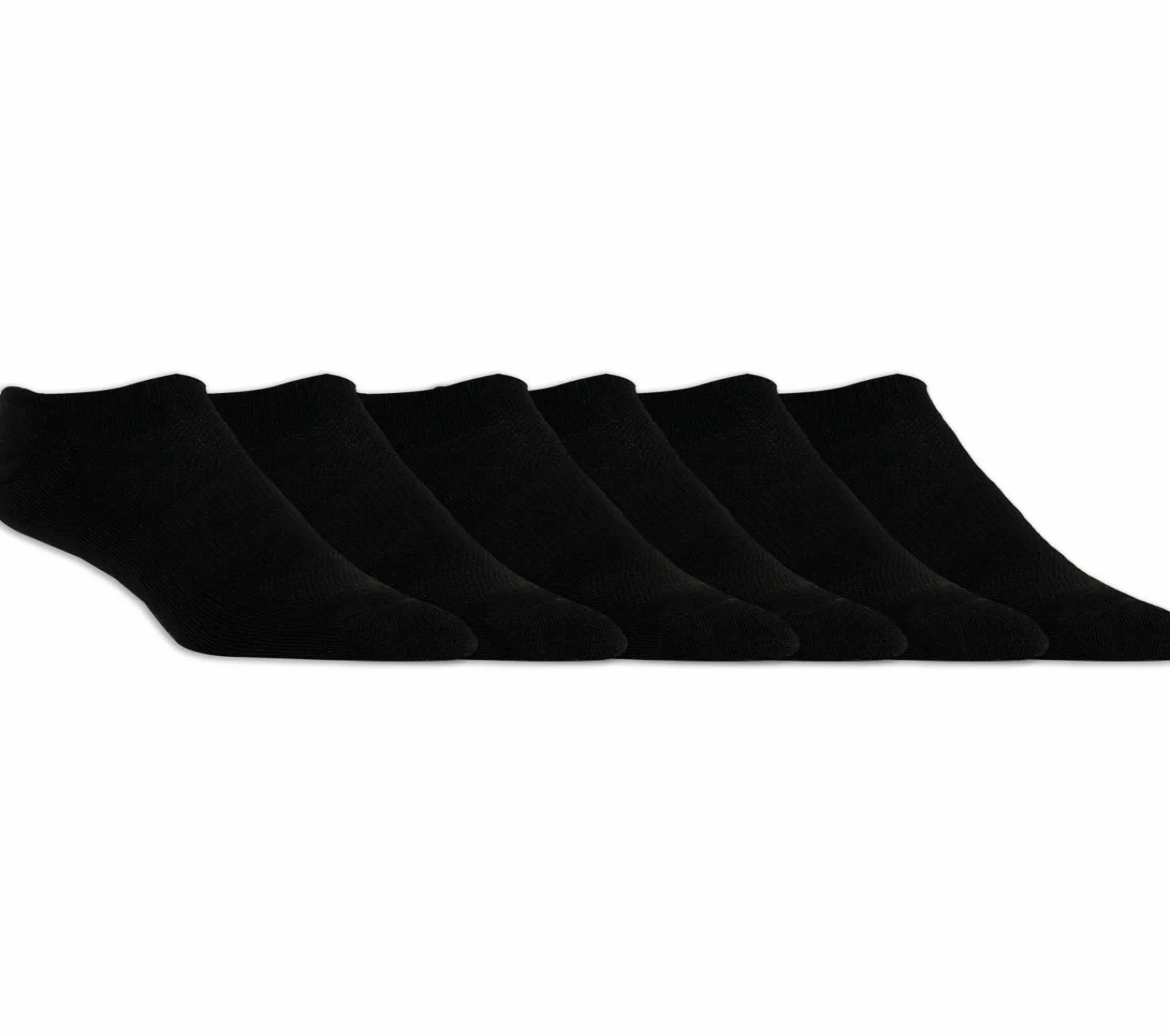 Meias|Acessórios-SKECHERS 6 Pack Half Terry Invisible Socks PRETO