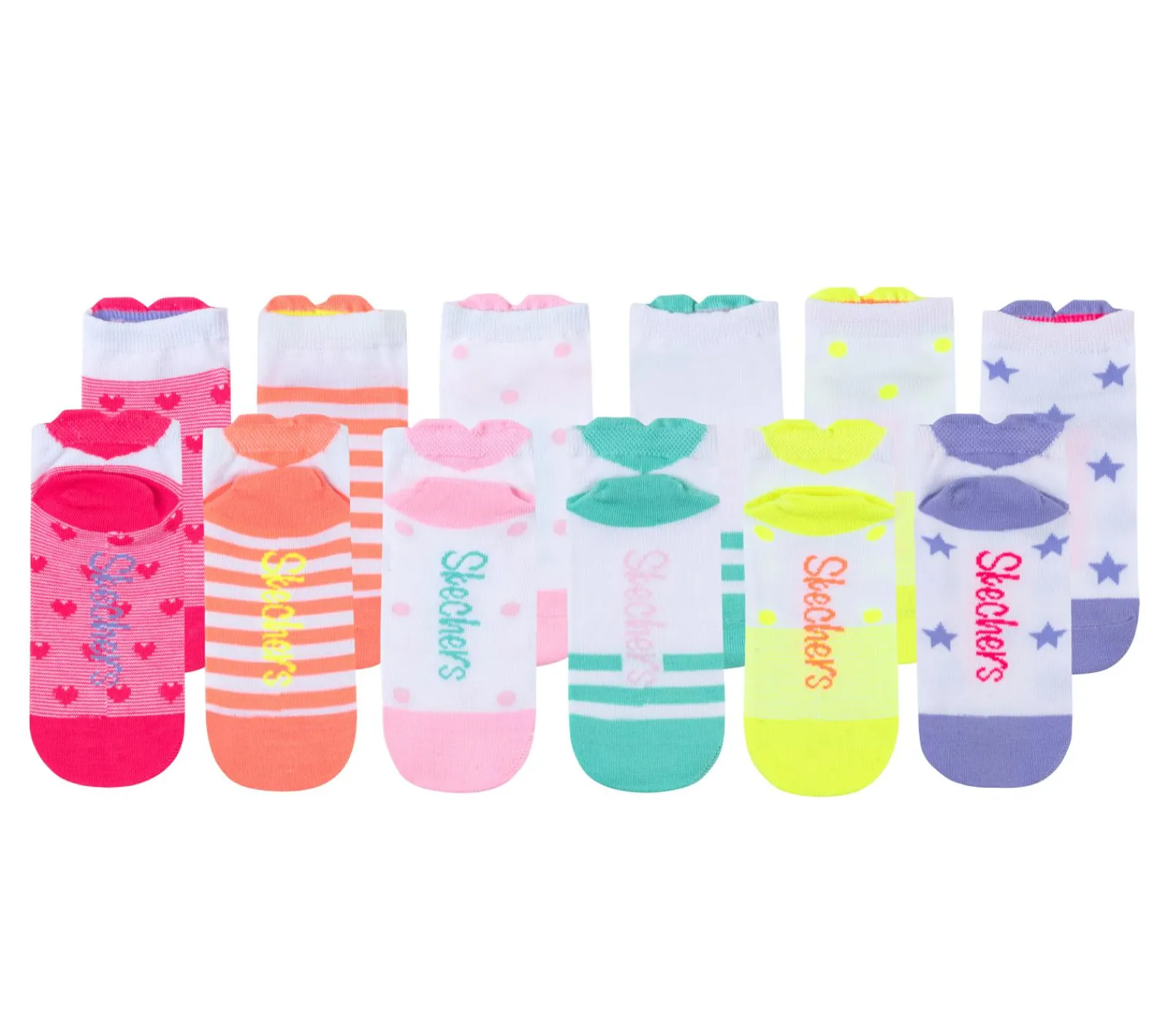Meias|Meias-SKECHERS 6 Pack Low Cut 3D Heart Socks MULTICOR