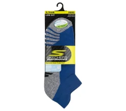 Meias|Acessórios-SKECHERS 3 Pack Low Cut Extra Terry Socks AZUL