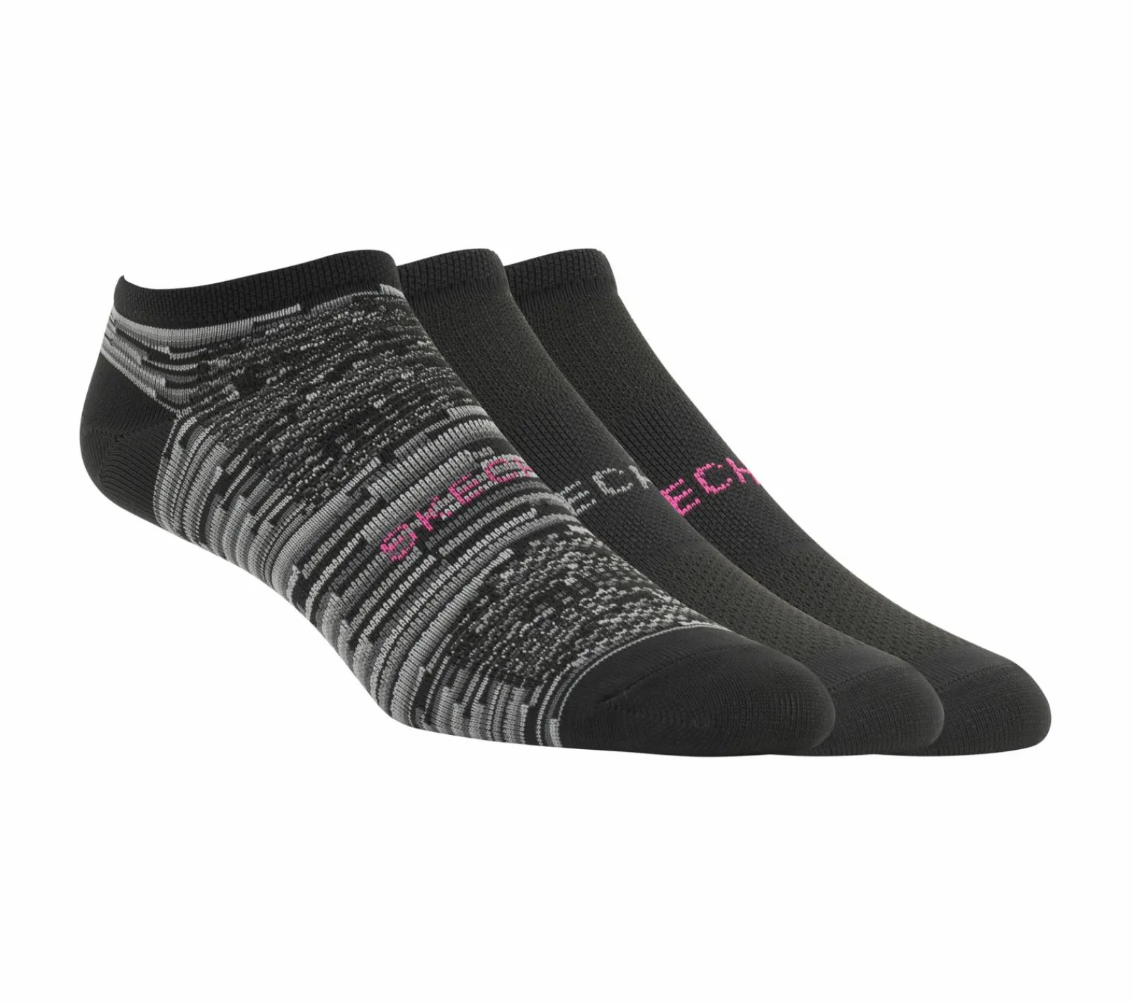 Meias|Acessórios-SKECHERS 3 Pack No Show Microfiber Socks PRETO