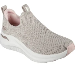 Calçado Sem Atacadores|Sapatilhas-SKECHERS Arch Fit 2.0 - Sheer Shimmer TAUPE / ROSA
