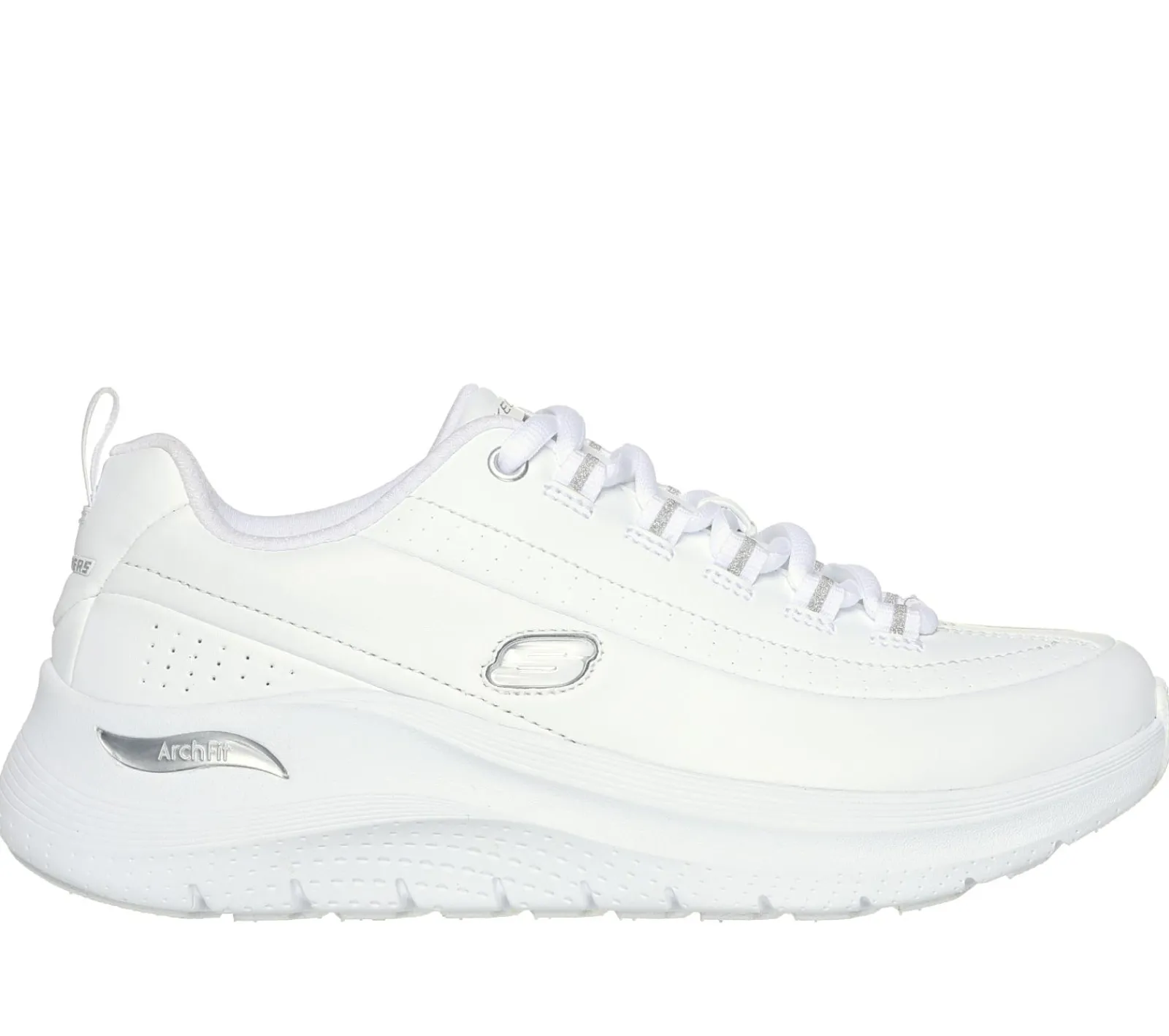 Com Atacadores|Sapatilhas Casuais-SKECHERS Arch Fit 2.0 - Star Bound BRANCO / PRATEADO