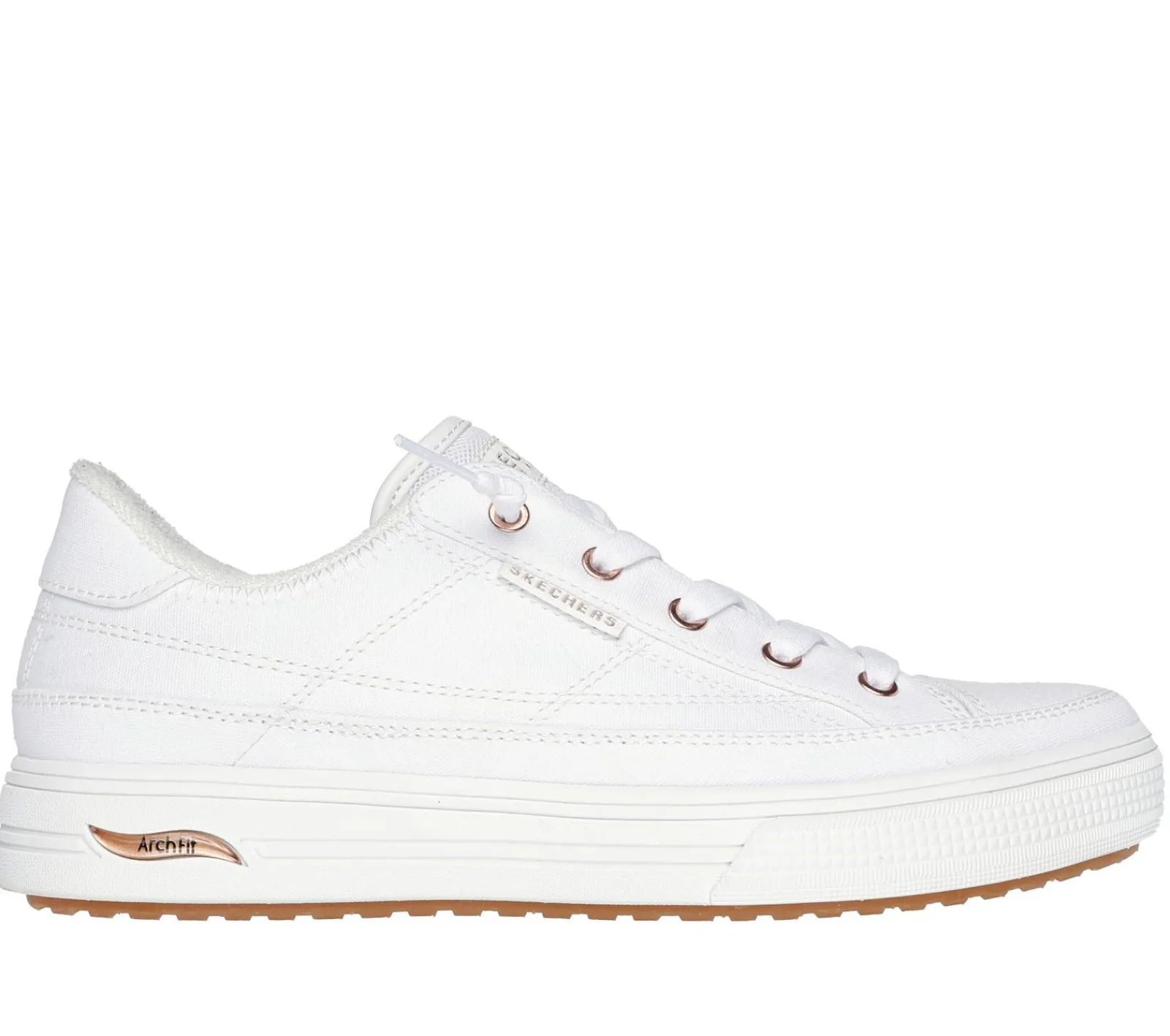 Canvas Shoes|Calçado Sem Atacadores-SKECHERS Arch Fit Arcade - Meet Ya There BRANCO