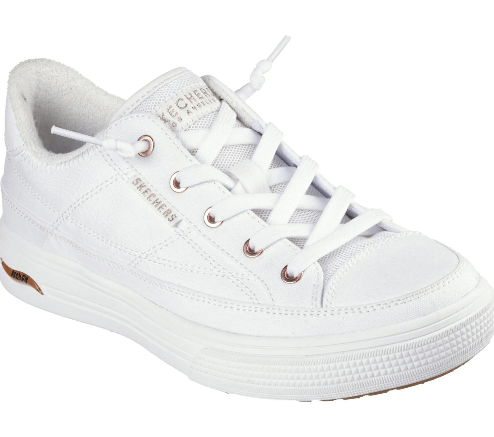 Canvas Shoes|Calçado Sem Atacadores-SKECHERS Arch Fit Arcade - Meet Ya There BRANCO