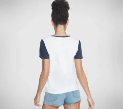 Bobs For Dogs|Partes De Cima-SKECHERS BOBS Apparel Run Walk V Neck Tee Shirt BRANCO