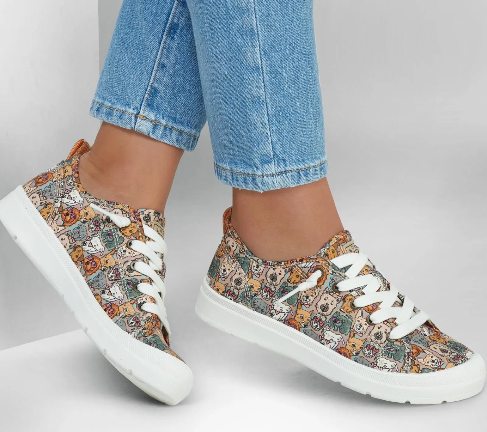 Canvas Shoes|Com Atacadores-SKECHERS BOBS Beyond - Pup Parade CASTANHO / MULTICOR