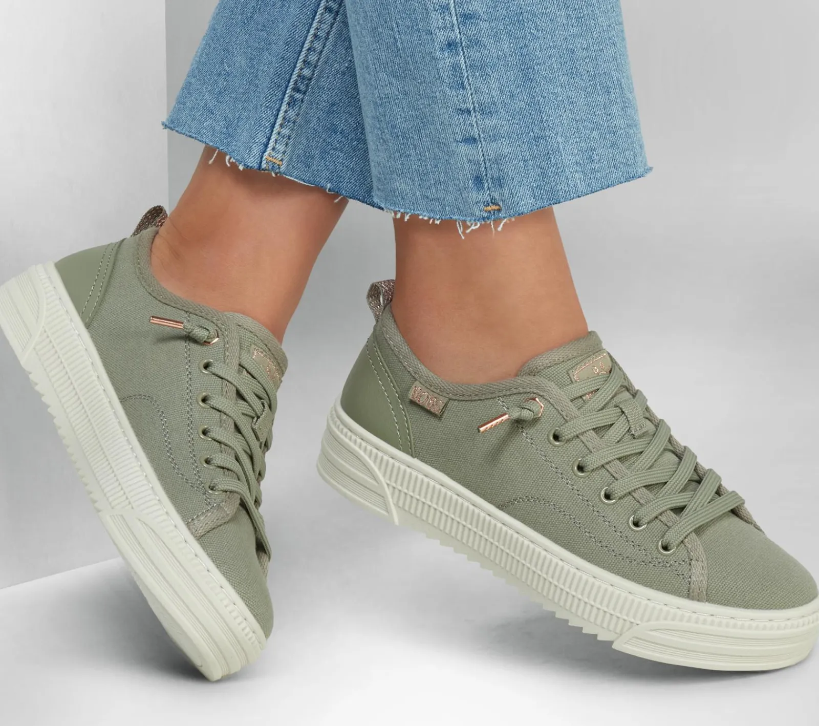 Canvas Shoes|Sapatos Rasos-SKECHERS BOBS Copa AZEITONA