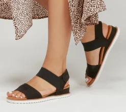 Canvas Shoes|Sandálias-SKECHERS BOBS Desert Kiss PRETO