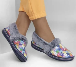 Slippers-SKECHERS BOBS Too Cozy - Rockstar Pawty NAVY / MULTICOR
