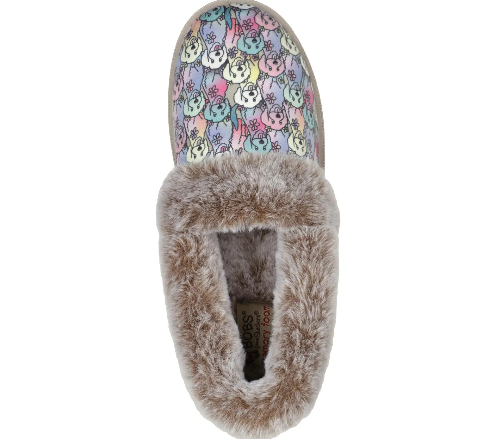 Slippers-SKECHERS BOBS Too Cozy - Winter Howl NATURAL / MULTICOR