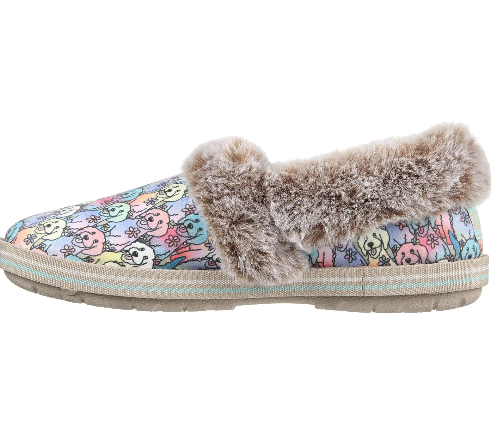 Slippers-SKECHERS BOBS Too Cozy - Winter Howl NATURAL / MULTICOR