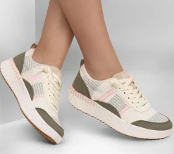 Calçado Sem Atacadores|Sapatilhas Casuais-SKECHERS BOBS Vista AZEITONA / MULTICOR