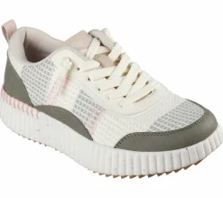 Calçado Sem Atacadores|Sapatilhas Casuais-SKECHERS BOBS Vista AZEITONA / MULTICOR