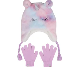 Equipamento Para O Frio|Acessórios Para A Cabeça-SKECHERS Cold Weather Plush Tie-Dye Unicorn Hat Set MULTICOR