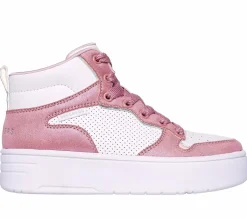 Sapatilhas-SKECHERS Court High - Shine Kicks BRANCO / ROSA