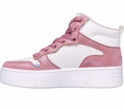 Sapatilhas-SKECHERS Court High - Shine Kicks BRANCO / ROSA