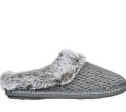 Calçado Sem Atacadores|Slippers-SKECHERS Cozy Campfire - Cozy Times CINZENTO