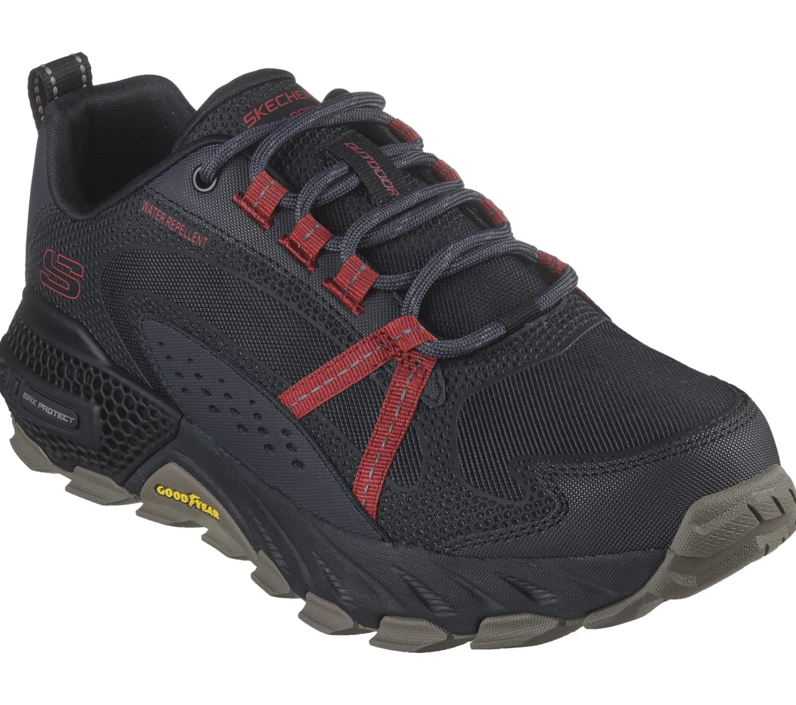 Sapatos Com Atacadores|Sapatilhas-SKECHERS 3D Max Protect PRETO / VERMELHO
