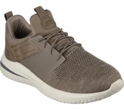 Calçado Sem Atacadores|Sapatilhas Casuais-SKECHERS Delson 3.0 - Cicada CAQUI