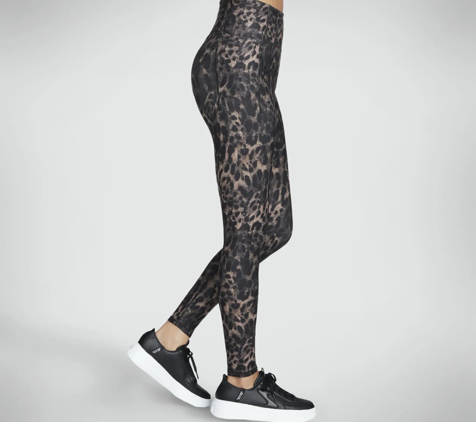 Calças|Partes De Baixo-SKECHERS Diamond Brushed Cheetah High Waisted Legging NATURAL / TAUPE
