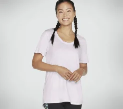 Partes De Cima|Partes De Cima-SKECHERS Diamond Wash Hatha Scoop Neck Tunic Tee ROXO / LAVANDA