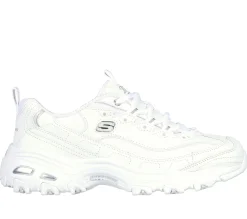 Com Atacadores|Sapatilhas-SKECHERS D'Lites - Fresh Start BRANCO / PRATEADO