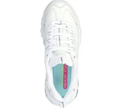 Com Atacadores|Sapatilhas-SKECHERS D'Lites - Fresh Start BRANCO / PRATEADO