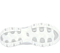 Com Atacadores|Sapatilhas-SKECHERS D'Lites - Fresh Start BRANCO / PRATEADO