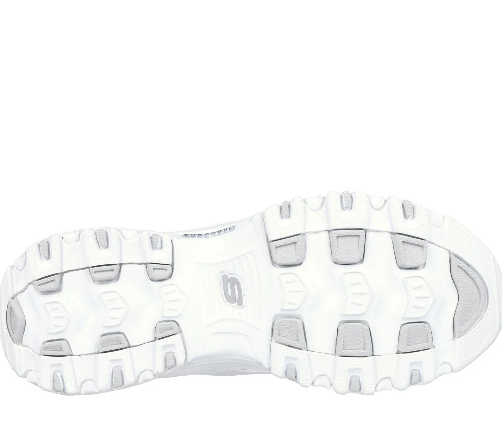 Com Atacadores|Sapatilhas-SKECHERS D'Lites - Fresh Start BRANCO / PRATEADO