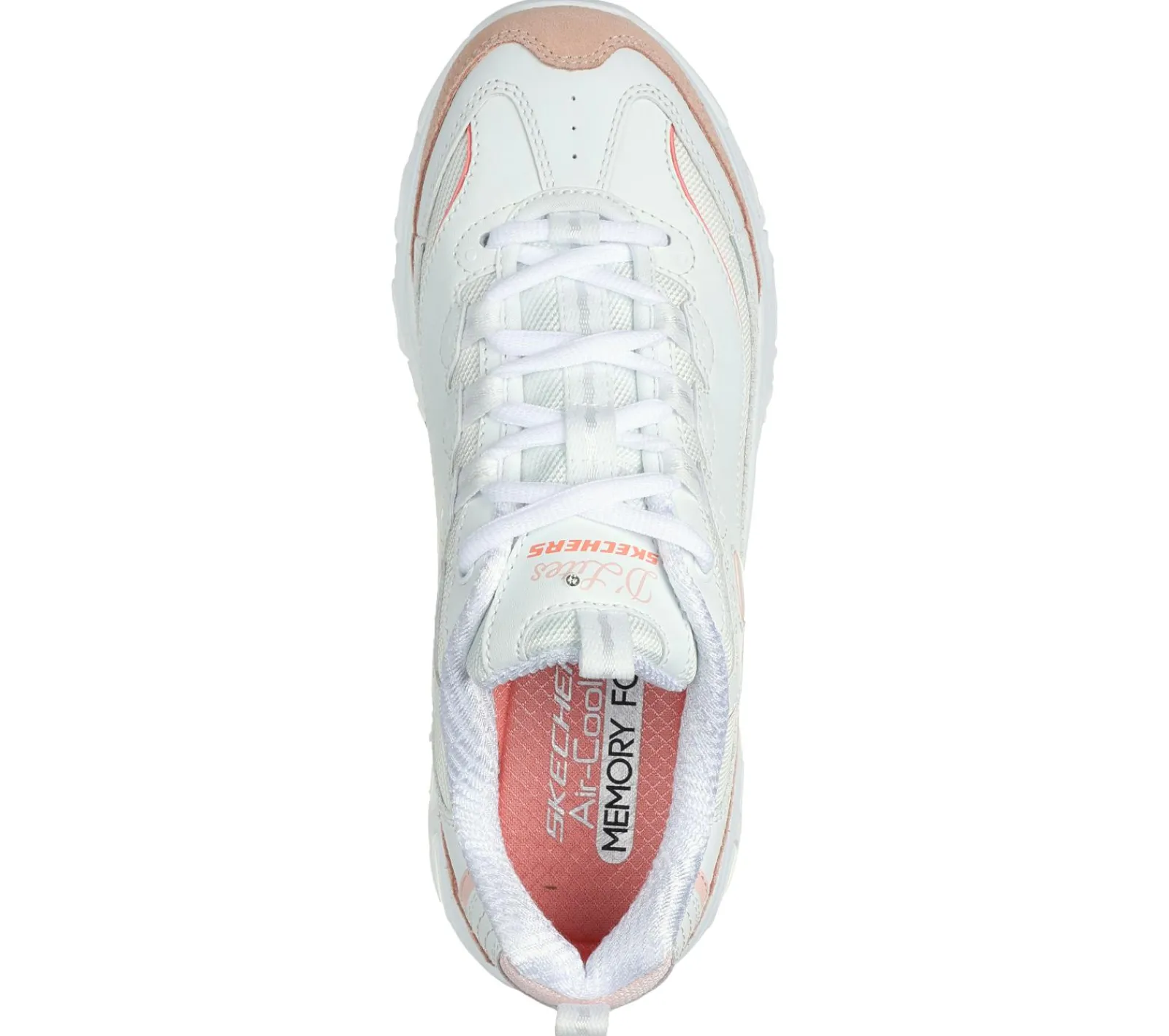 Com Atacadores|Sapatilhas Casuais-SKECHERS D'Lites - New Heat BRANCO / LARANJA