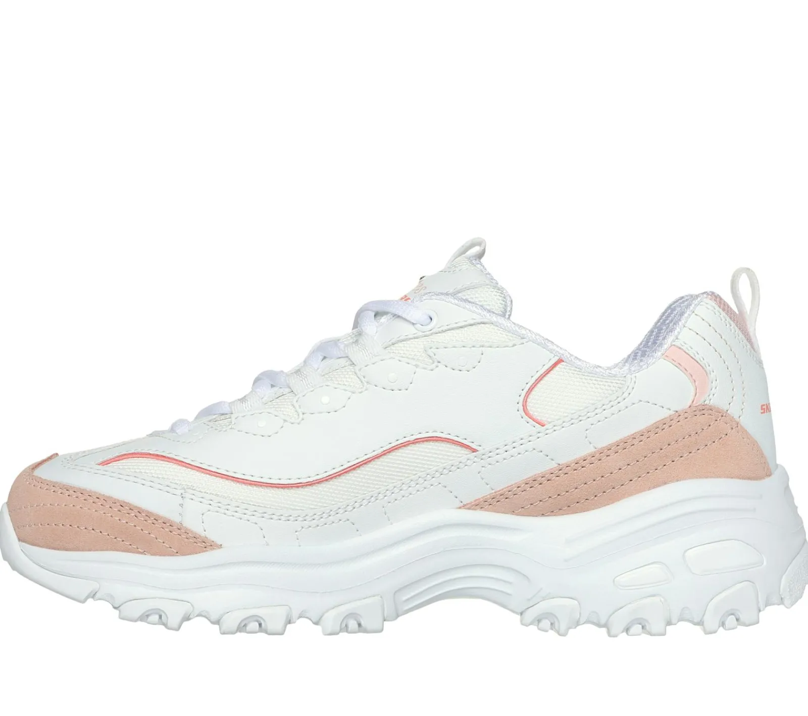 Com Atacadores|Sapatilhas Casuais-SKECHERS D'Lites - New Heat BRANCO / LARANJA