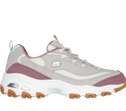 Com Atacadores|Sapatilhas-SKECHERS D'Lites - Popular Vote TAUPE / MULTICOR