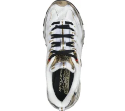 Com Atacadores|Sapatilhas Casuais-SKECHERS D'Lites - Vintage Vision BRANCO / PRETO / DOURADO