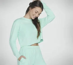 Partes De Cima|Partes De Cima-SKECHERS Essential Crop Crewneck MENTA / MULTICOR