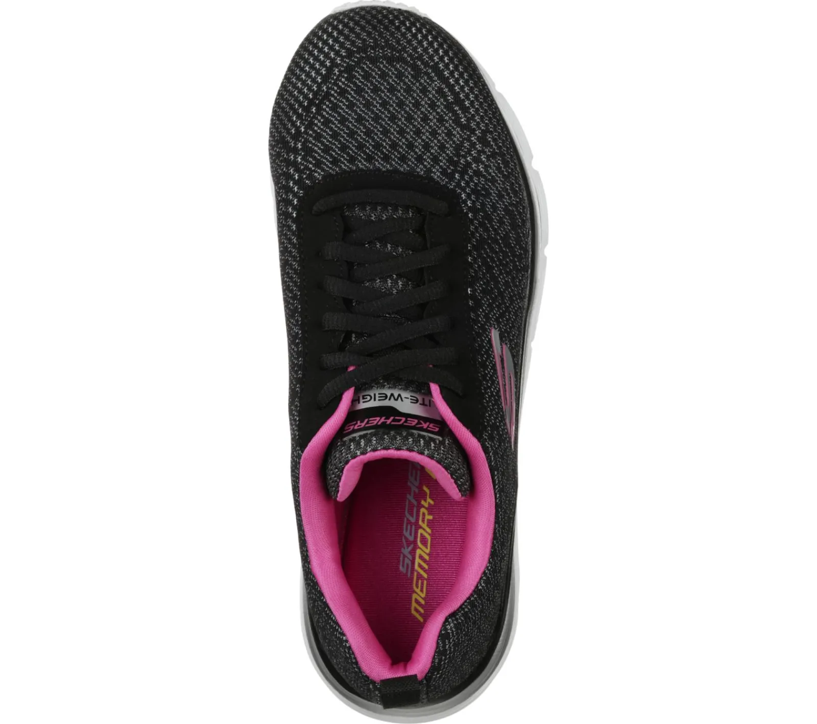 Com Atacadores|Sapatilhas-SKECHERS Fashion Fit - Bold Boundaries PRETO / ROSA CHOQUE