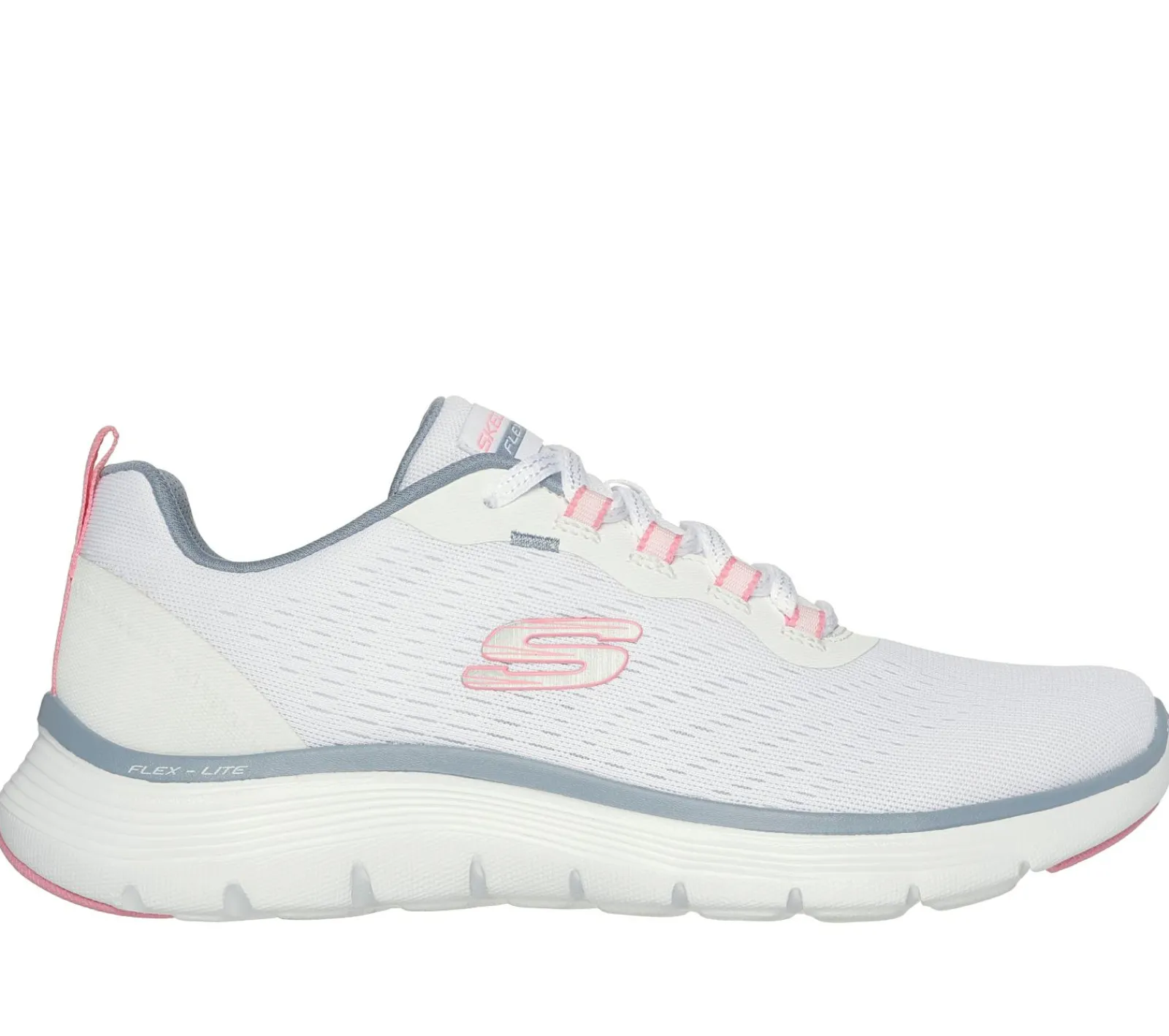 Com Atacadores|Sapatilhas Casuais-SKECHERS Flex Appeal 5.0 BRANCO / ROSA / AZUL