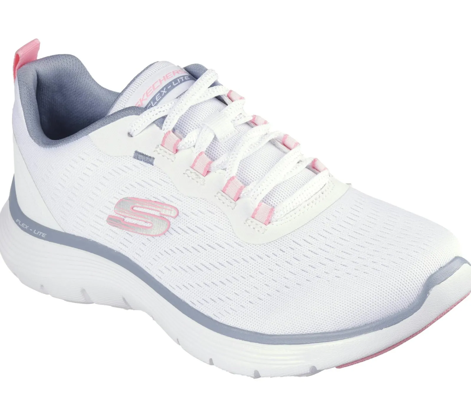 Com Atacadores|Sapatilhas Casuais-SKECHERS Flex Appeal 5.0 BRANCO / ROSA / AZUL