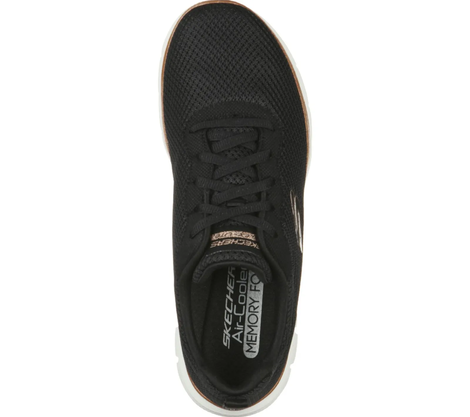 Com Atacadores|Sapatilhas-SKECHERS Flex Appeal 4.0 - Brilliant View PRETO / DOURADO ROSA