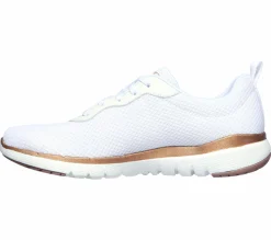 Com Atacadores|Sapatilhas-SKECHERS Flex Appeal 3.0 - First Insight BRANCO /ROSA GOLD