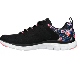 Com Atacadores|Sapatilhas Casuais-SKECHERS FLEX APPEAL 4.0 - LET IT BLOSSOM PRETO / MULTICOR