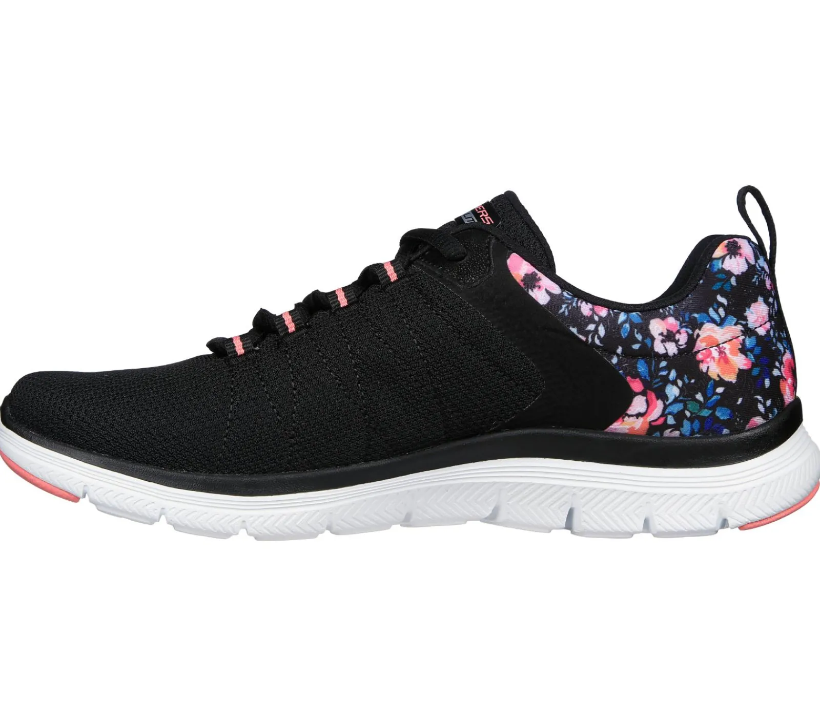 Com Atacadores|Sapatilhas Casuais-SKECHERS FLEX APPEAL 4.0 - LET IT BLOSSOM PRETO / MULTICOR