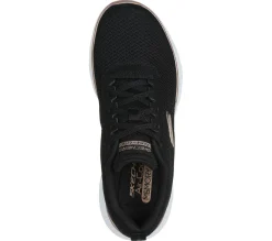 Com Atacadores|Sapatilhas Casuais-SKECHERS Flex Appeal 5.0 - Uptake PRETO / DOURADO ROSA