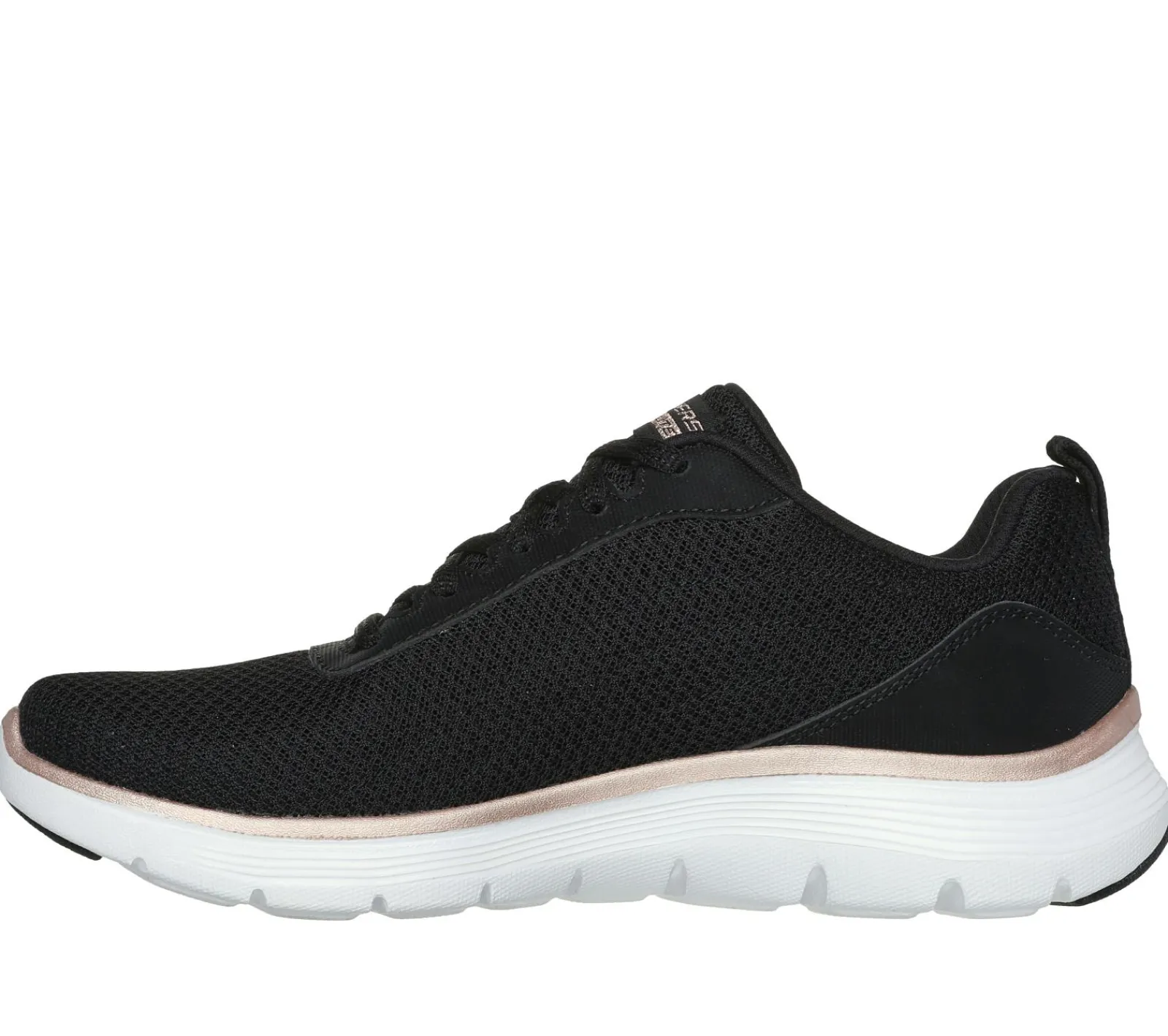 Com Atacadores|Sapatilhas Casuais-SKECHERS Flex Appeal 5.0 - Uptake PRETO / DOURADO ROSA