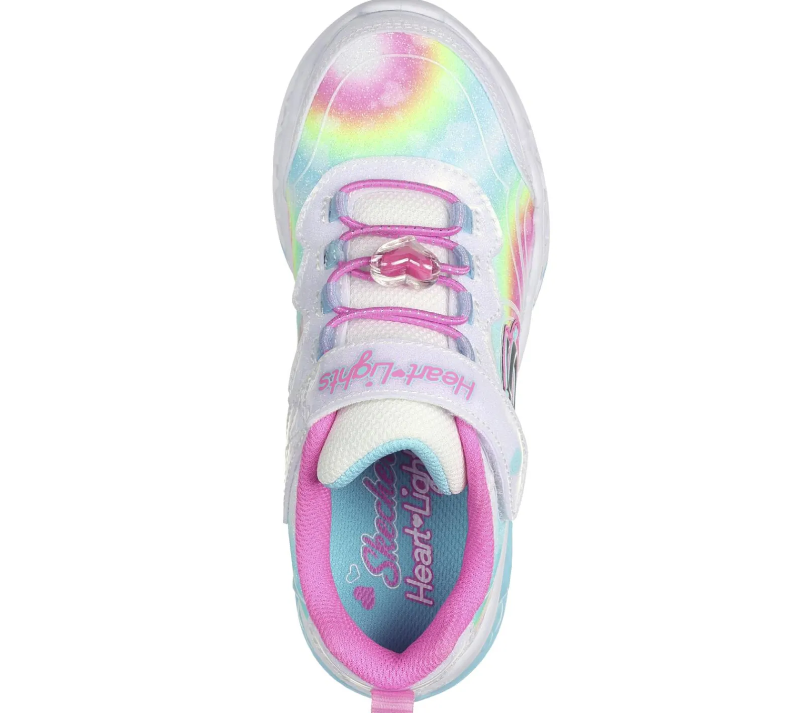 Luzes|Sapatilhas-SKECHERS Flutter Heart Lights - Groovy Swirl BRANCO / MULTICOR