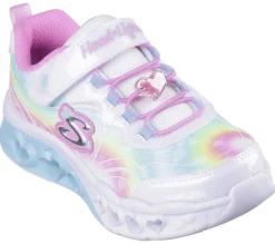 Luzes|Sapatilhas-SKECHERS Flutter Heart Lights - Groovy Swirl BRANCO / MULTICOR