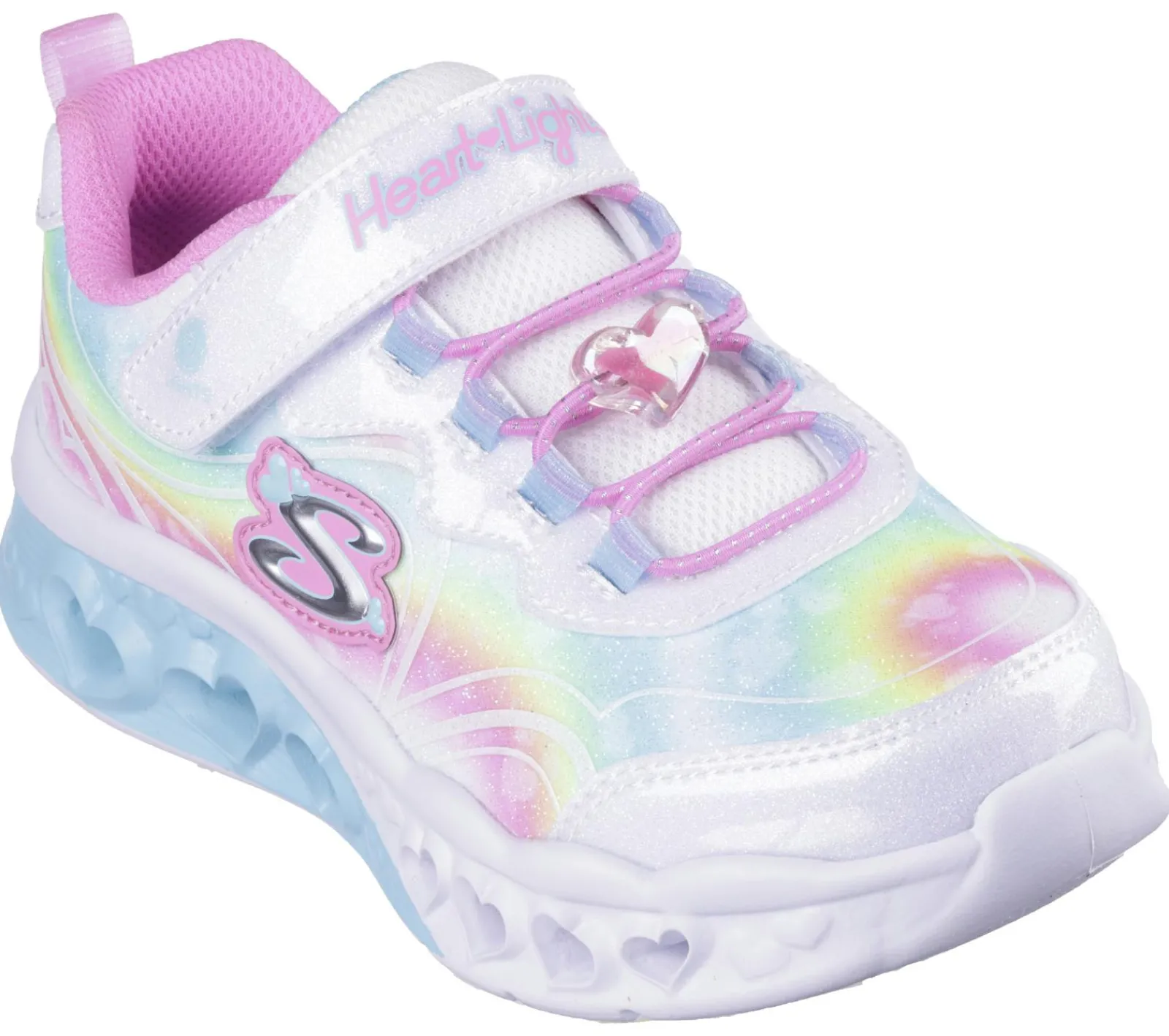 Luzes|Sapatilhas-SKECHERS Flutter Heart Lights - Groovy Swirl BRANCO / MULTICOR