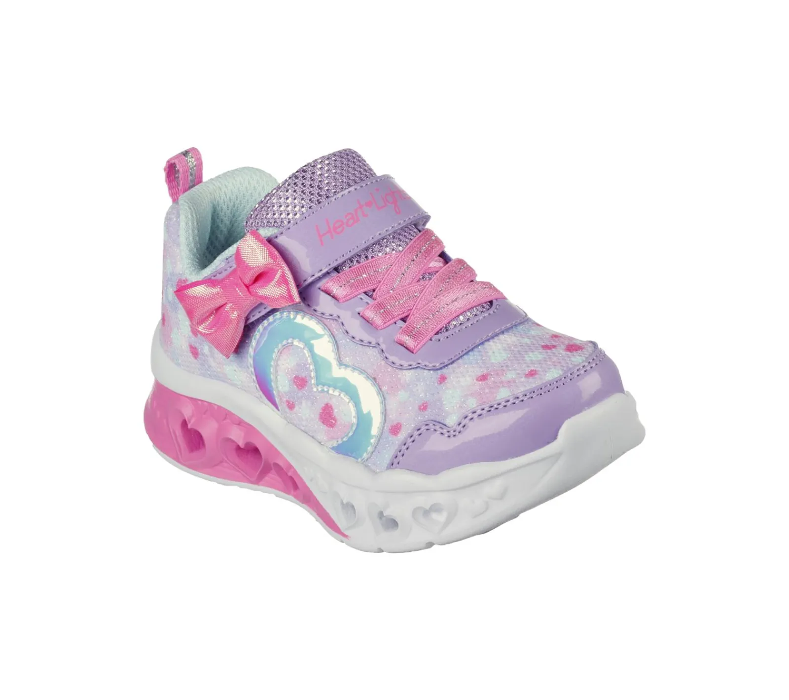 Calçado Sem Atacadores|Luzes-SKECHERS Flutter Heart Lights - Kind Spirit LAVANDA / ROSA CHOQUE