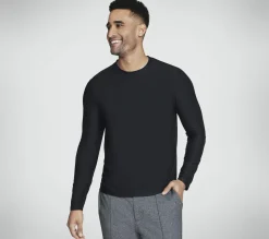 Partes De Cima|Partes De Cima-SKECHERS GO DRI All Day Long Sleeve Tee PRETO