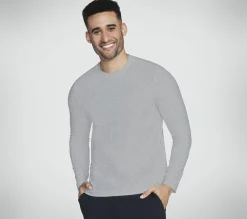 Partes De Cima|Partes De Cima-SKECHERS GO DRI All Day Long Sleeve Tee CINZENTO CLARO