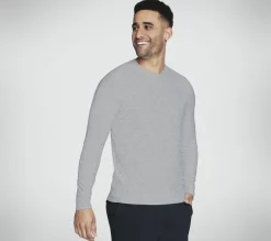 Partes De Cima|Partes De Cima-SKECHERS GO DRI All Day Long Sleeve Tee CINZENTO CLARO
